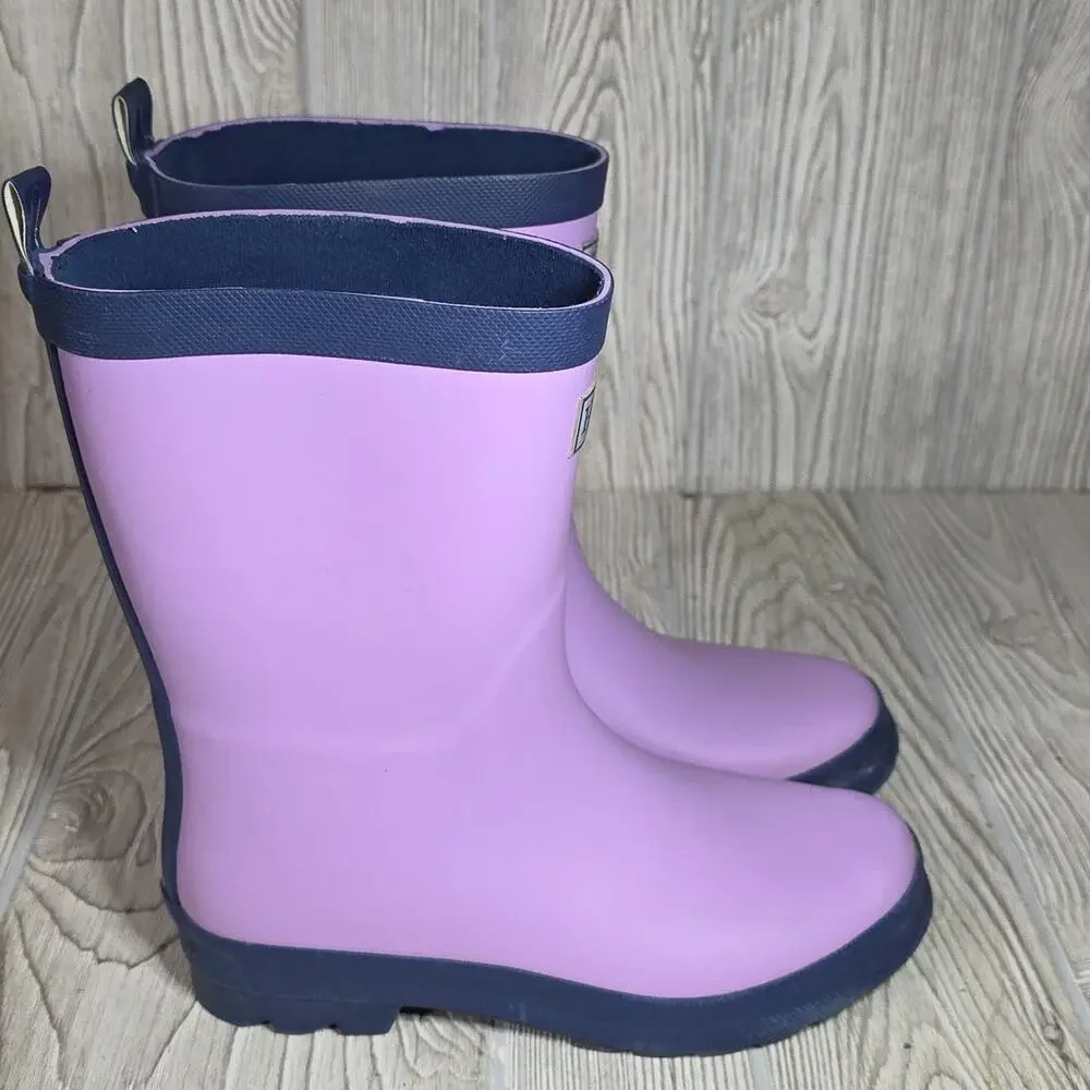 Hatley Lilac Purple Navy Matte Rain Boots Kids Size 3